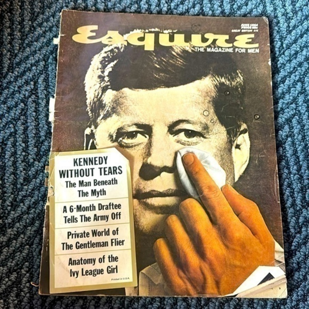 Esquire The Magazine For Men with Kennedy JFK on the cover. June 1964 Vintage